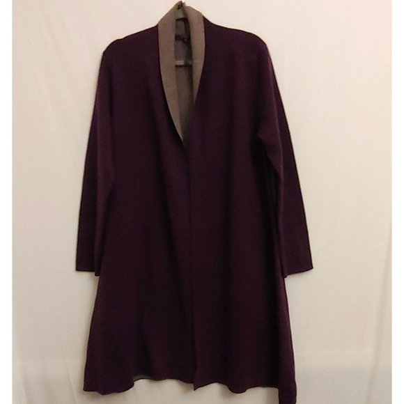 Maxsport Jackets & Blazers - NWOT Maxsport Long Cardigan Plum/Gray Medium
